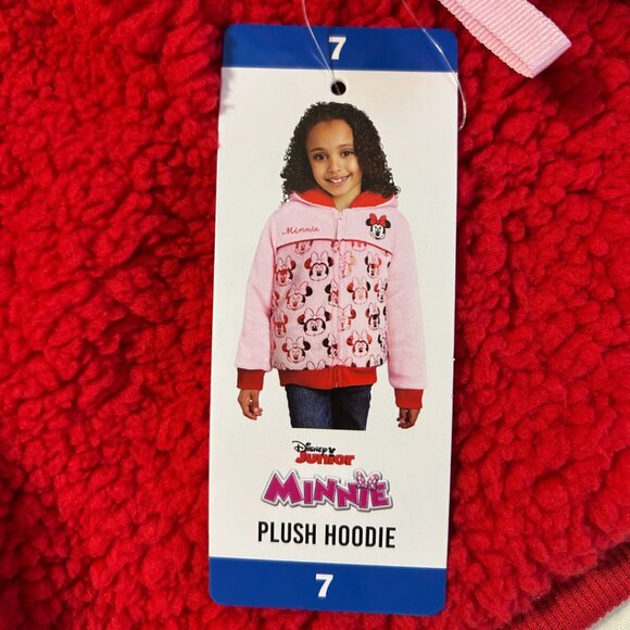 Minnie Mouse Kids Pink Plush Hoodie, NWT - Picture 5 of 5